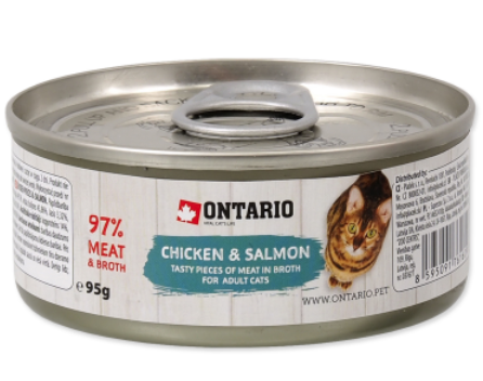 Ontario konzerva Chicken Pieces+Salmon 95g