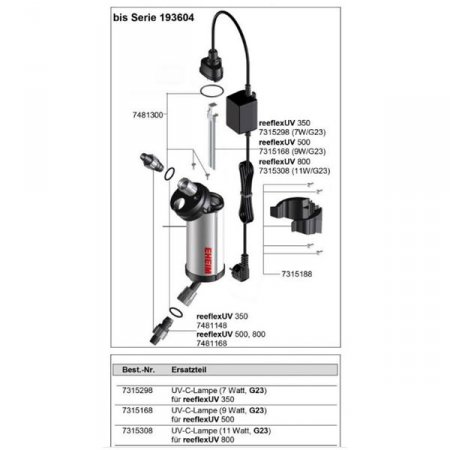 Eheim UV nhradn zi Reeflex 500 - (2 konektory)