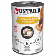 ONTARIO konzerva Chicken, Rabbit, Salmon Oil 400g
