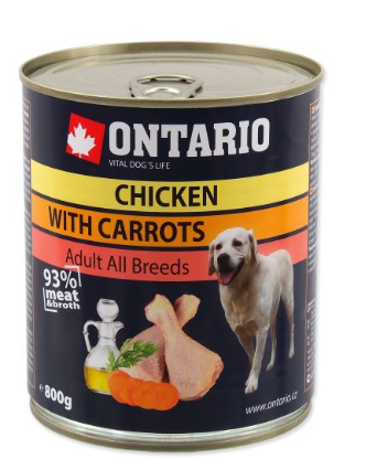 ONTARIO konzerva Chicken, Carrots, Salmon Oil 800g