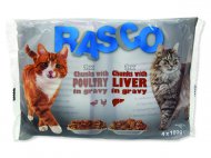 Kapsičky RASCO Cat Multipack s drůbeží /s játry 4 x 100g 400g
